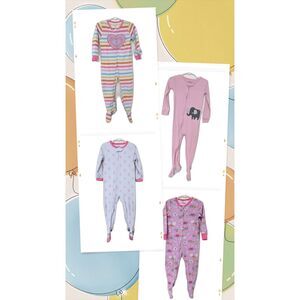 Carter's Toddler Girls Fleece Footie Pajamas Bundle of 4 Size 3T